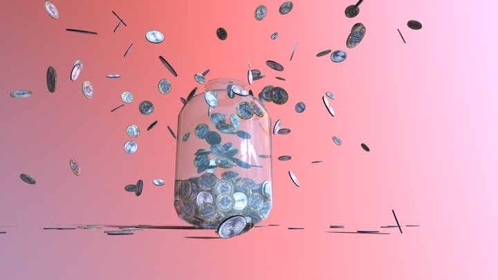 Coins in a can 3D Model