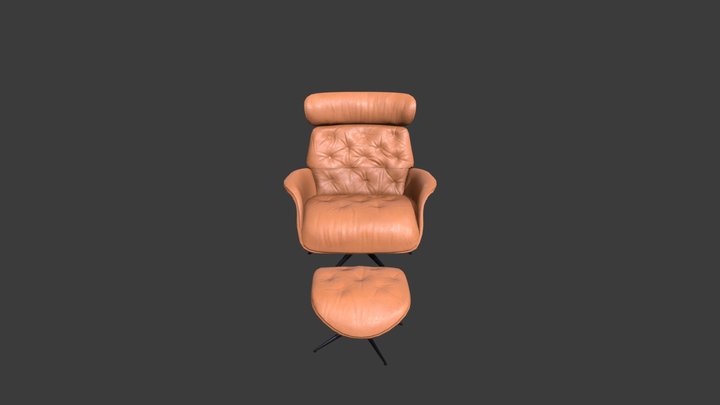 armchair & footrest 3D Model