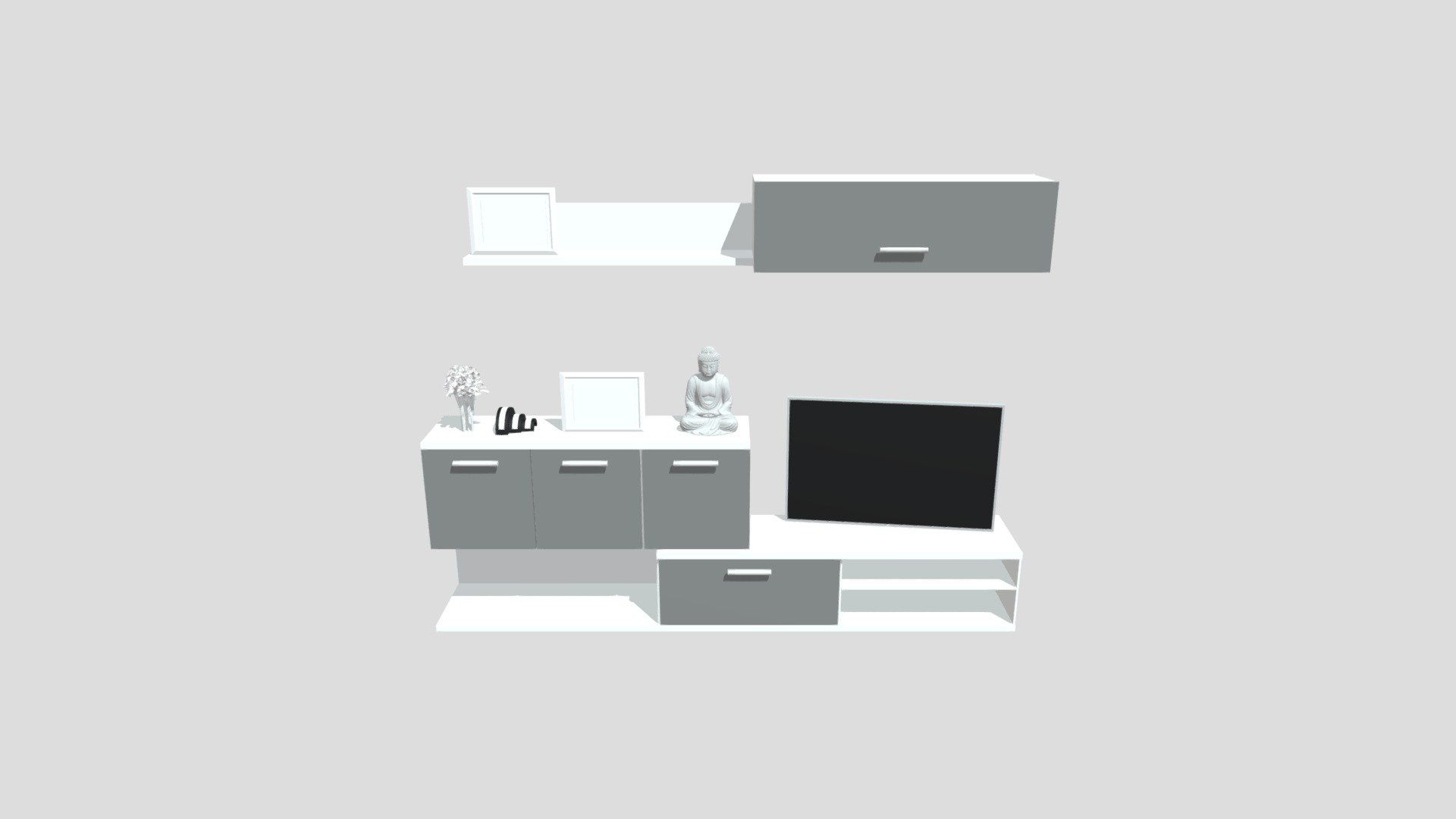Mueble TV moderno Puertas grises