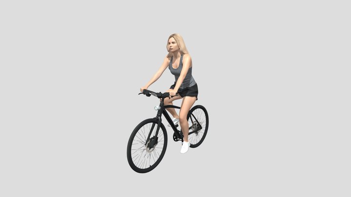 Cyclist On A Matte Black Bicycle – Kostenloses 3D-Modell STL