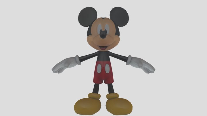 Mickey Mouse with Rigging 3D Model