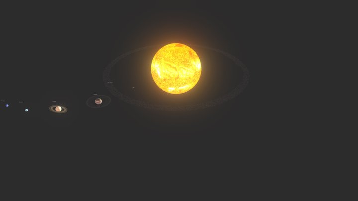 Solar System animated 3D Model