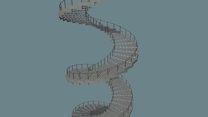Curved stairs 3D Model