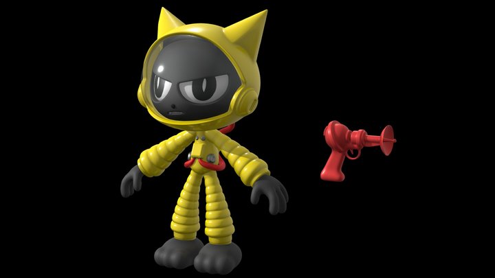 ASTRONAUT CAT (Rigged) 3D Model
