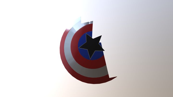 Captain America Broken Shield 3D Model