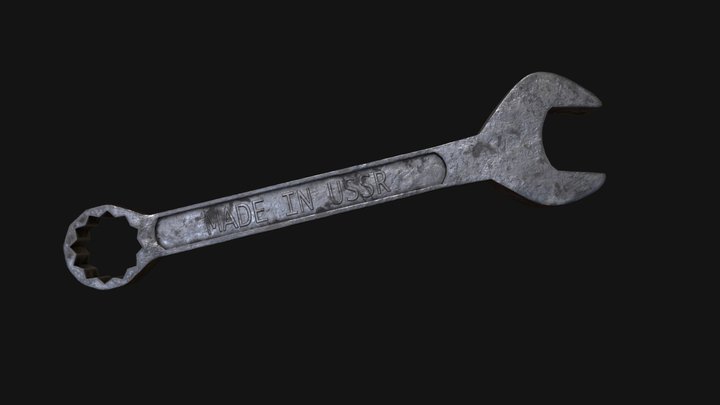 Wrench made in USSR Game Ready Model 3D Model