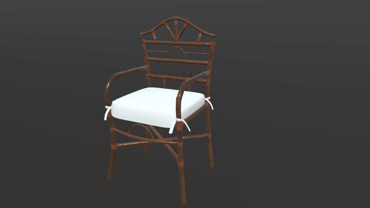 Dark Bamboo Chair 3D Model