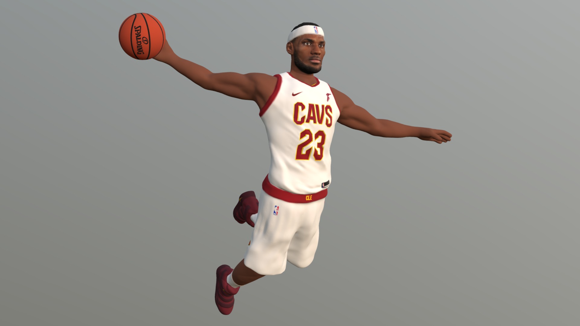 3D model Lebron James for full color 3D printing - This is a 3D model of the Lebron James for full color 3D printing. The 3D model is about a man in a basketball uniform jumping to catch a ball.