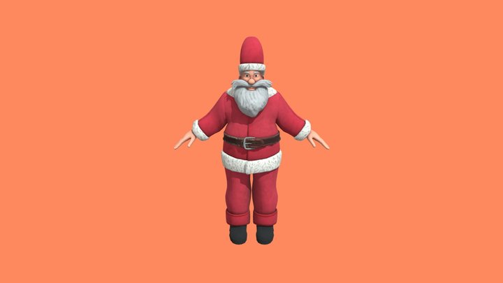 Santa low poly 3D Model