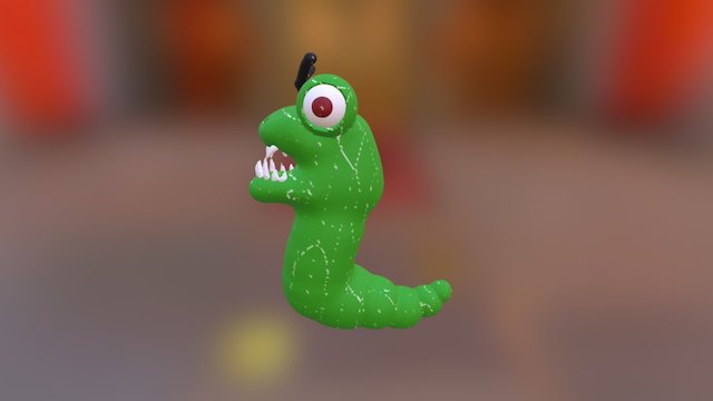 Angry Worm (original) 3D Model