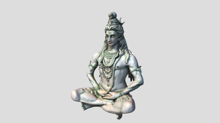 Meditative Shiva Statue 3D Model