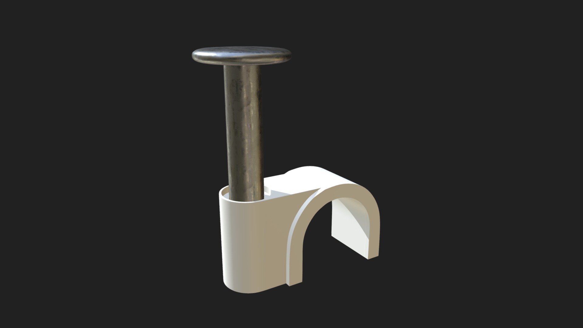 3D model PVC cable clip - This is a 3D model of the PVC cable clip. The 3D model is about a close-up of a gavel.