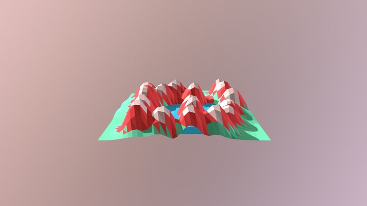 Low Poly Terrain 3D Model
