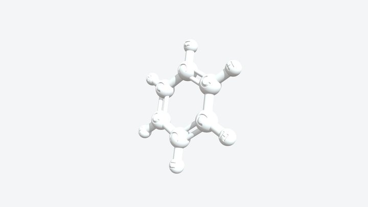 Benzene 3D Molecular Model — CAS 71-43-2