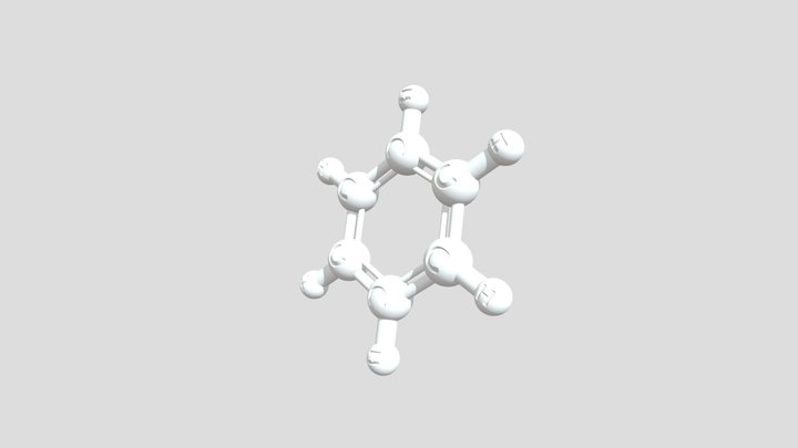 Benzene 3D Molecular Model — CAS 71-43-2