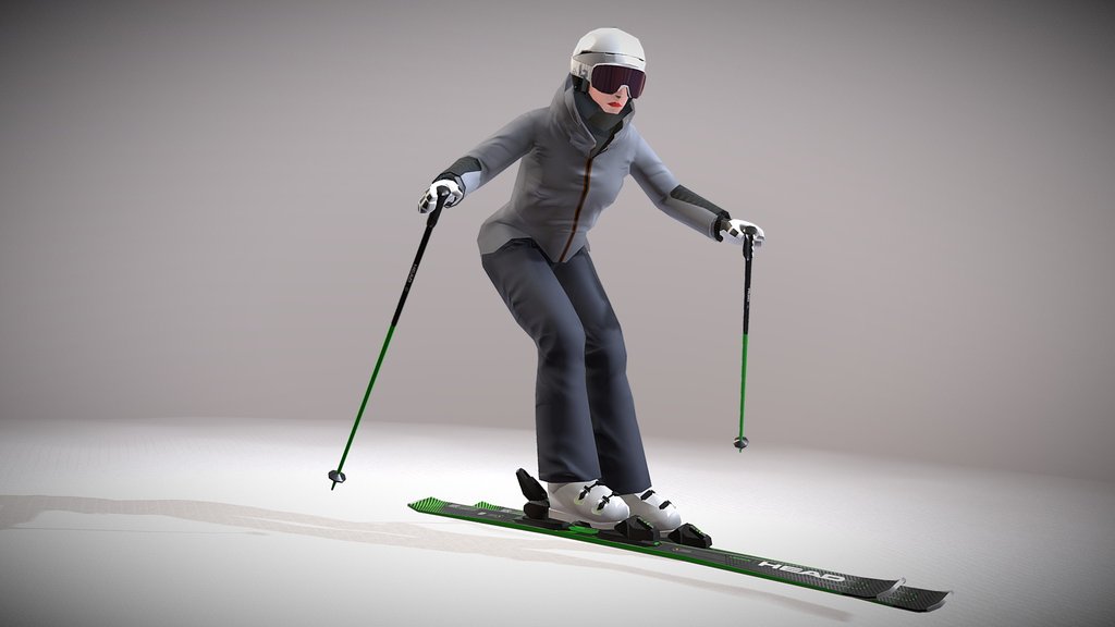 Skiing Lady