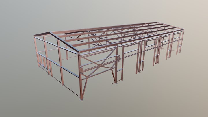 Автосервис размерами 12,0х25,0х4,2 3D Model