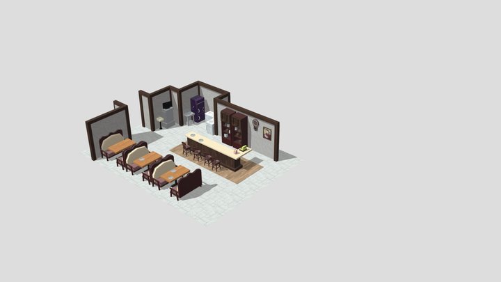 Cafe Scene 3D Model