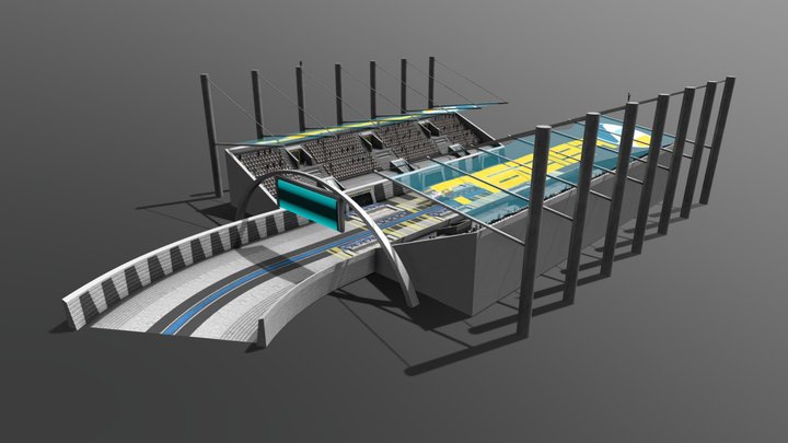 WipEout Racing Track Diorama 3D Model