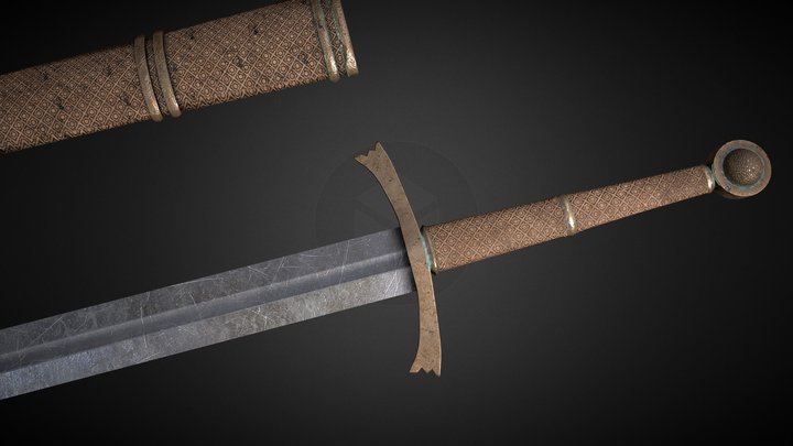 Massacre 2 Handed Sword 3D Model