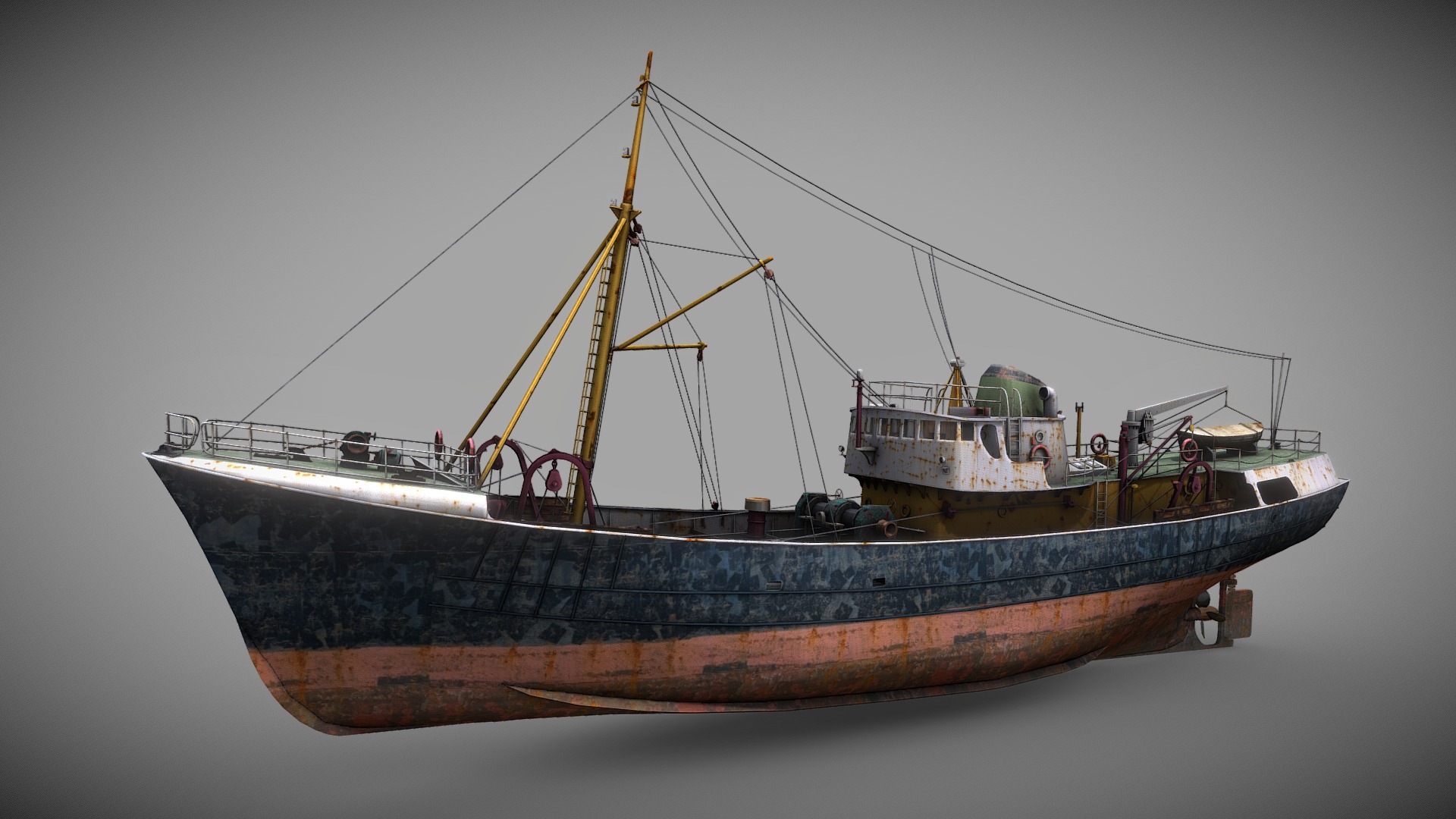 3D model North Sea Trawler - This is a 3D model of the North Sea Trawler. The 3D model is about a boat in the water.