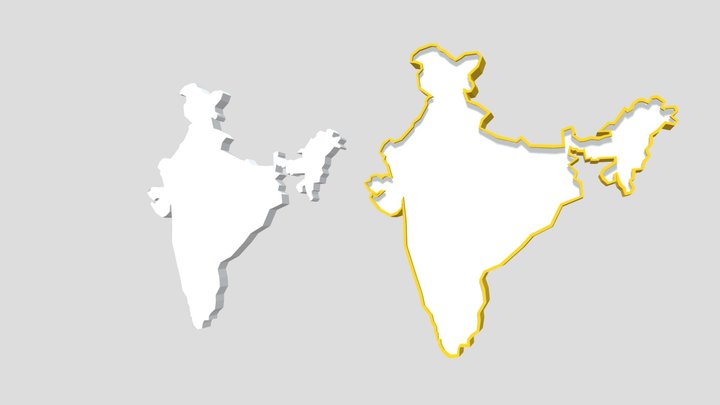 India Maps 3D Model