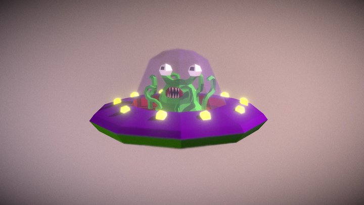 Low Poly Ufo 3D Model