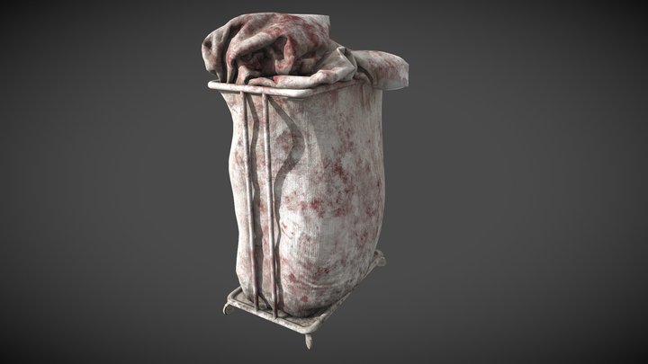 Bloody Cloth Laundry Basket 3D Model