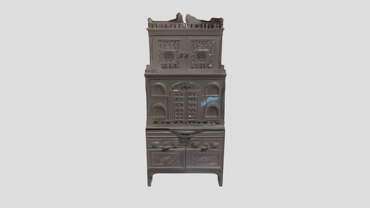 Ornate white cabinet 3D Model
