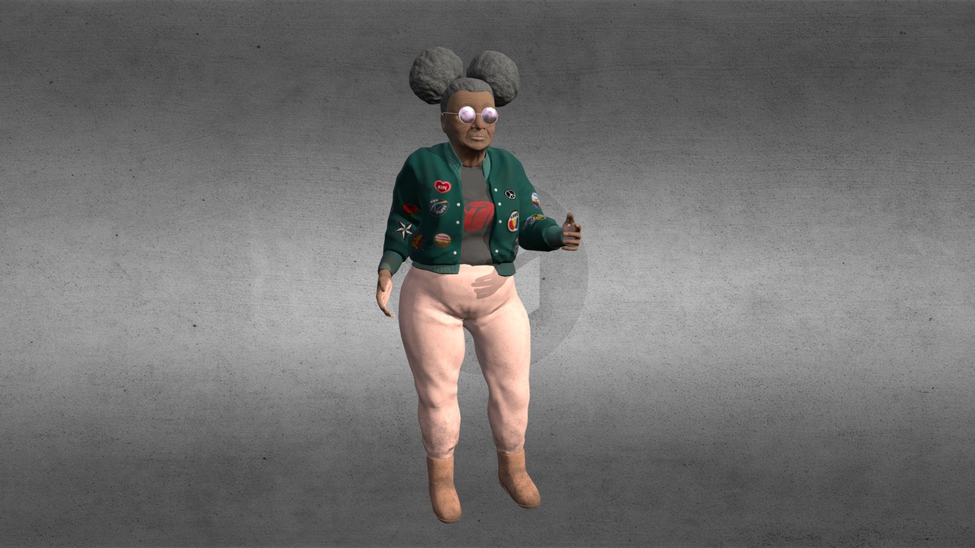 Wacky Granny 3D Model. 