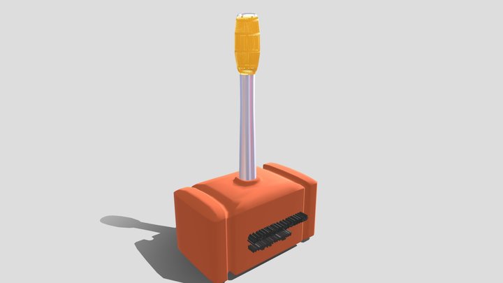 Carved Wooden Hammer 3D Model