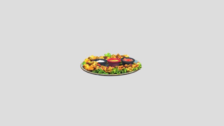 Chicken Nachos food dish 3D Model