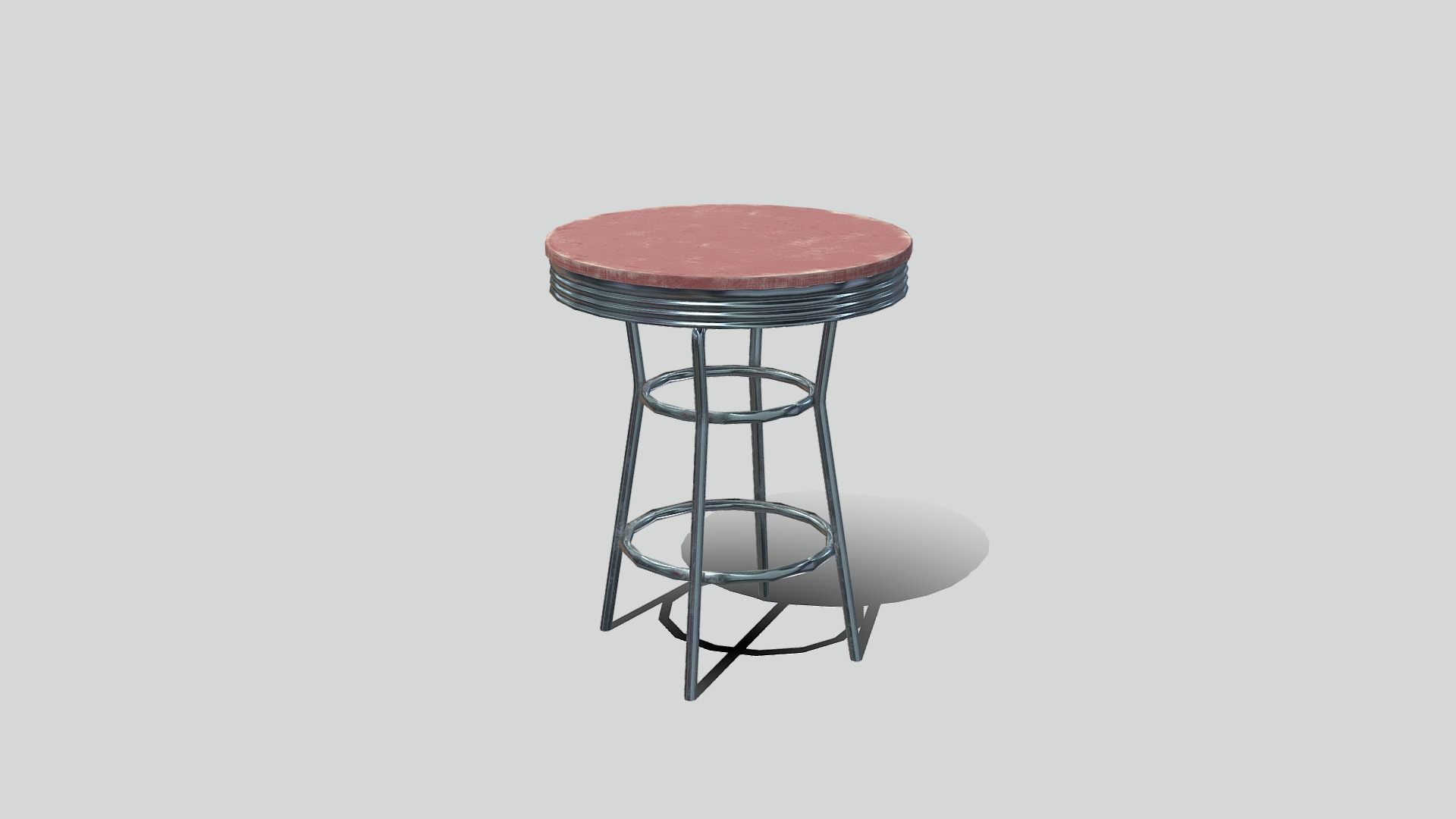 3D model Bar Table 01 - This is a 3D model of the Bar Table 01. The 3D model is about a stool with a red top.