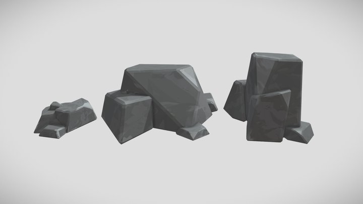 Stylised rocks 3D Model