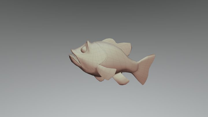 Fish Print Zbr Low 3D Model