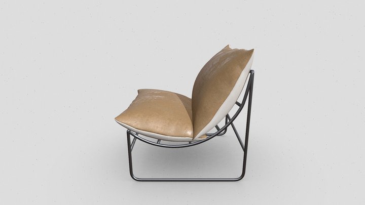 Brown Leather Occasional Chair - Glen 3D Model