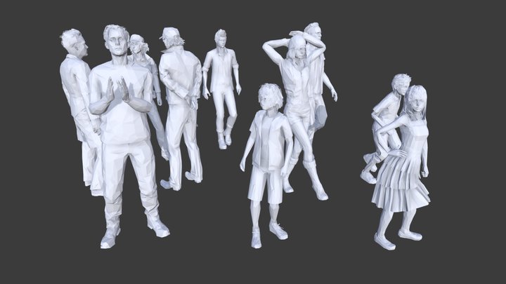 Low Poly People Collection 7 3D Model
