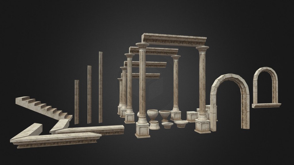 column . Column with arch. Stone column