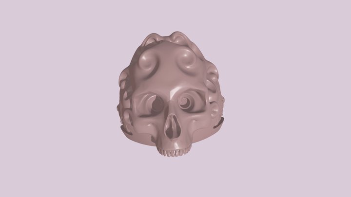 skull floral  ring 01 - The Head 3D Model