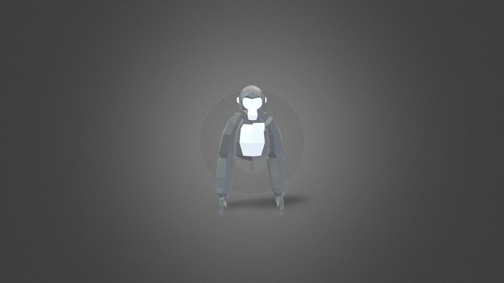 Rigged Gorilla w/ added Early Access Badge 3D Model