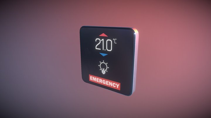 Low-Poly Futuristic Thermostat and Light Switch 3D Model