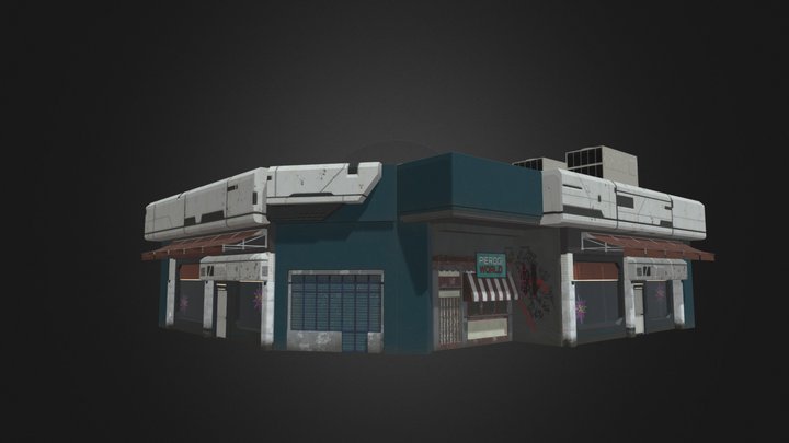 Cyberpunk Building 2 3D Model