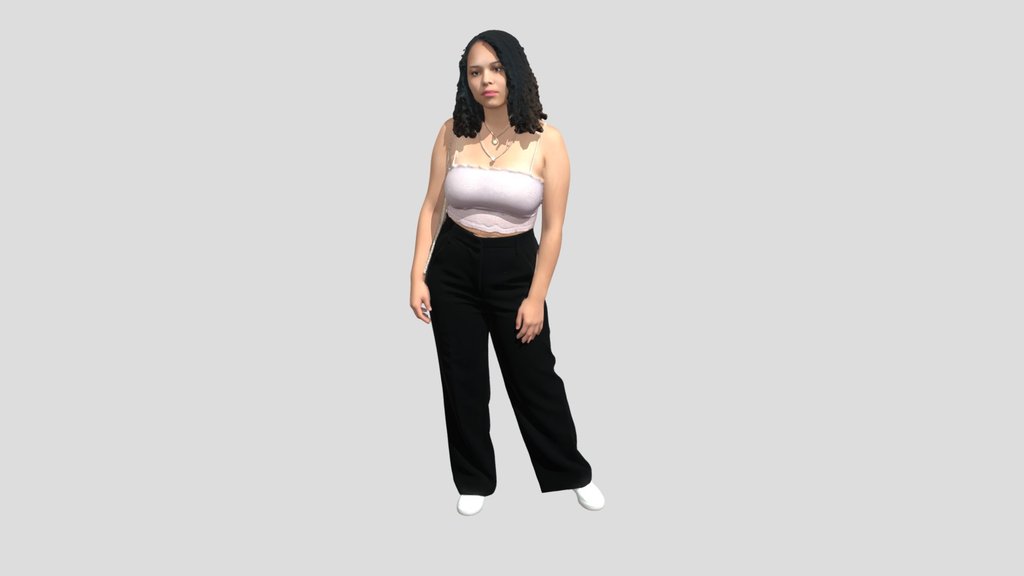 Lavender Lace Crop Top and Black Wide-Leg Pants