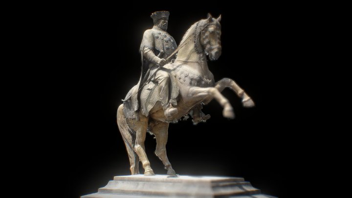 King Menelik II - Statue 3D Model