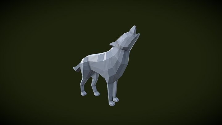 Wolf - low poly 3D Model
