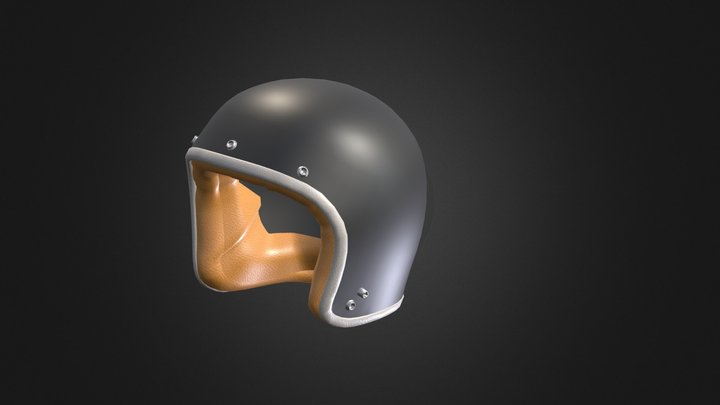 3/4盔（磨砂黑） 3D Model