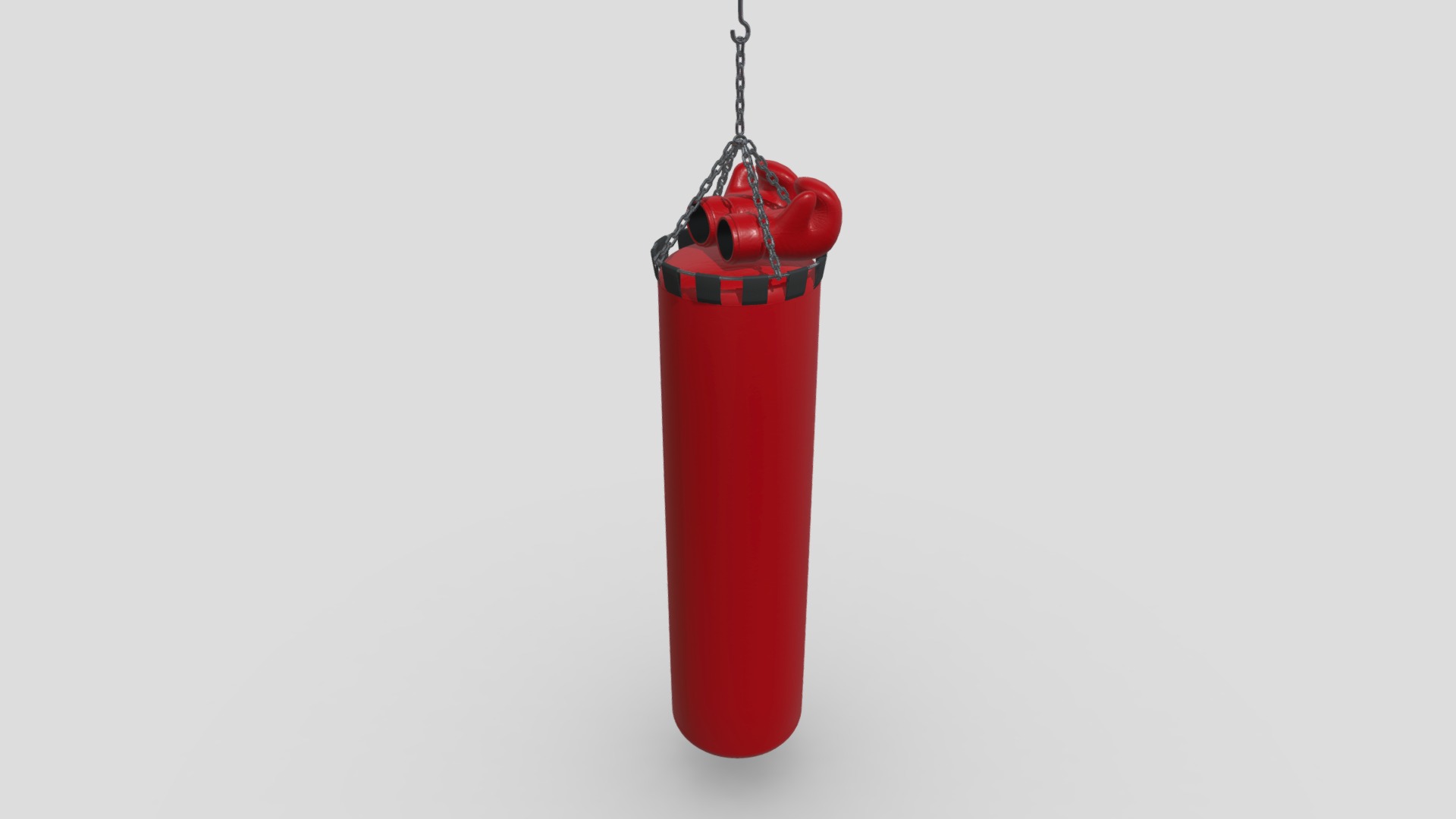 3D model Boxing Gloves + Pear_New_Color Red. - This is a 3D model of the Boxing Gloves + Pear_New_Color Red.. The 3D model is about a red fire extinguisher.
