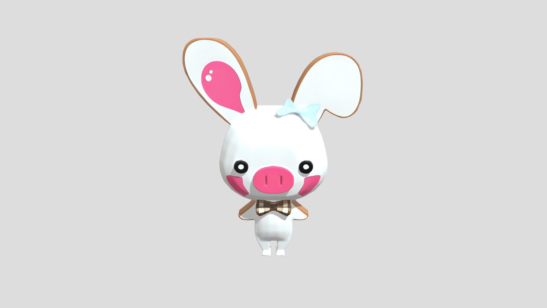 cute bunny cartoon character - 3D model by ricardo (@ricardo28 ...