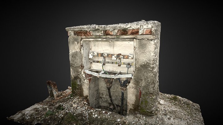 Old Concrete Electrical Cabinet Wall 3D Scan 3D Model