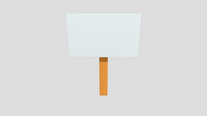 Simple Blank Signpost With Base